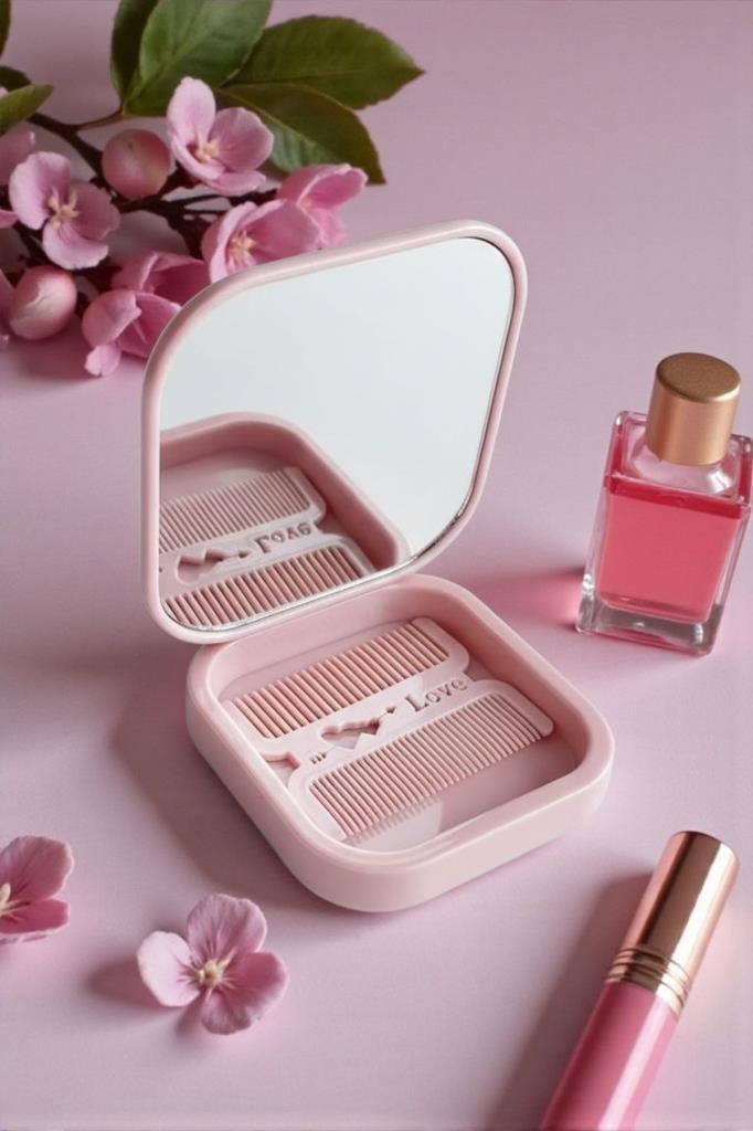 Accessories Pembe Renk Tarak / Ayna Seti, Kız Çocukları İçin Doğum Günü Hediyesi