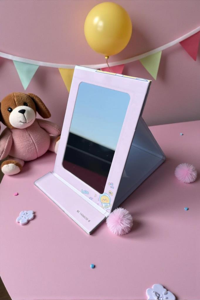 Accessories Pembe Renk Civciv Figürlü Masa Aynası, Kız Çocukları İçin Doğum Günü Hediyesi