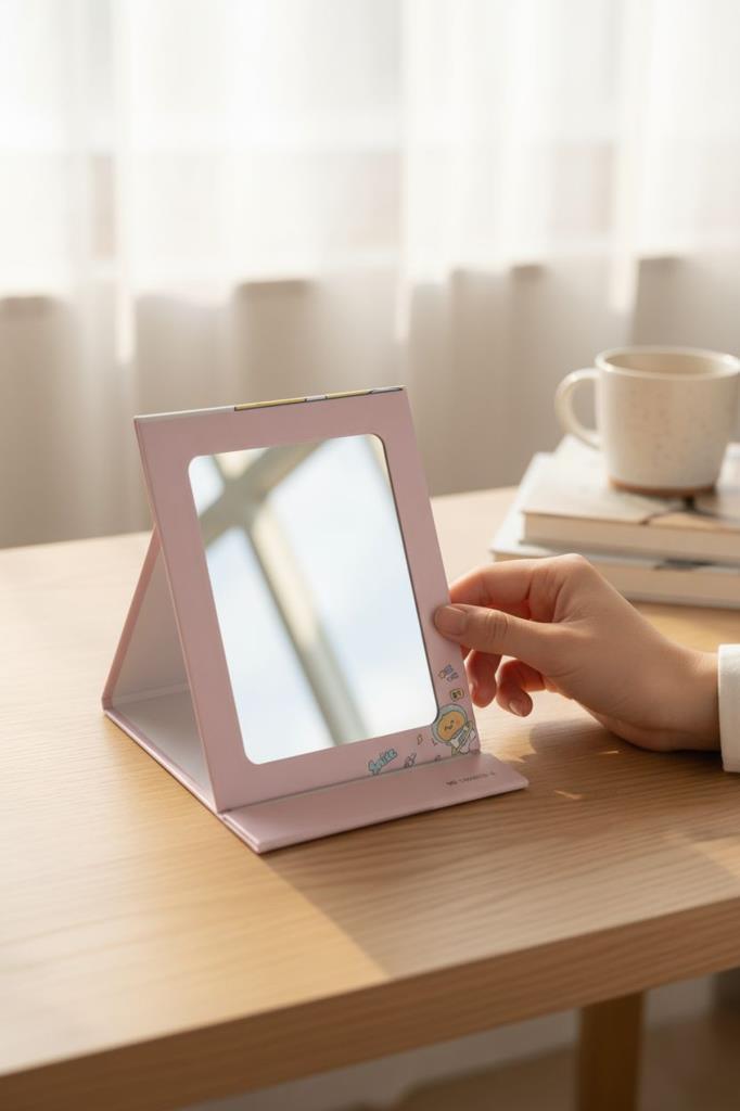 Accessories Pembe Renk Civciv Figürlü Masa Aynası, Kız Çocukları İçin Doğum Günü Hediyesi