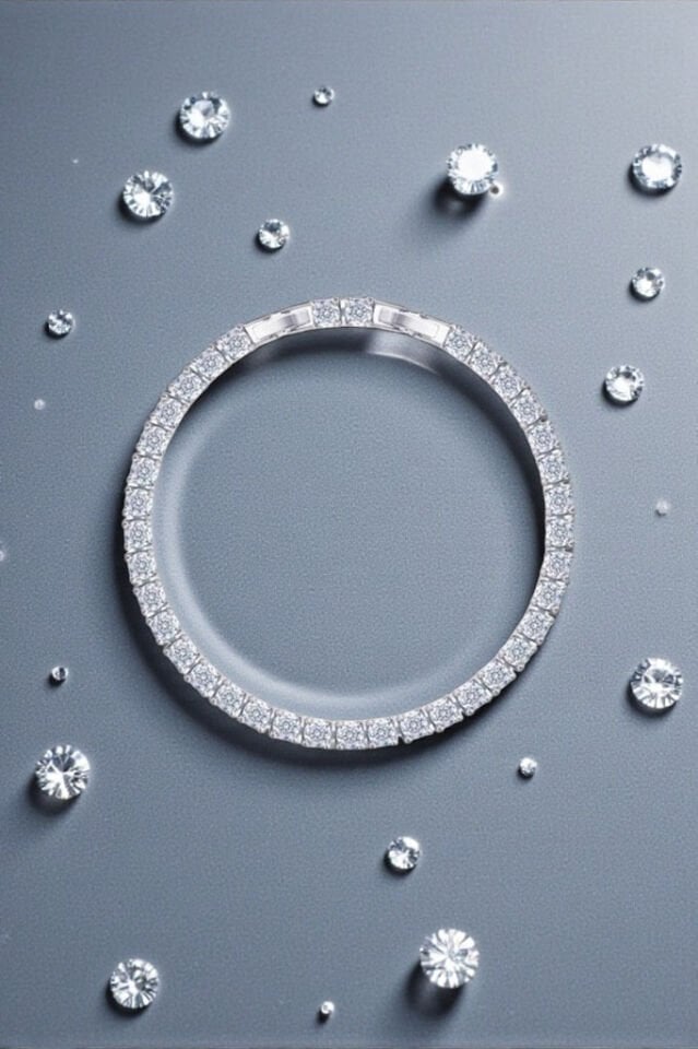 Zirkon Taşlı 4 mm Su Yolu Kadın Bileklik