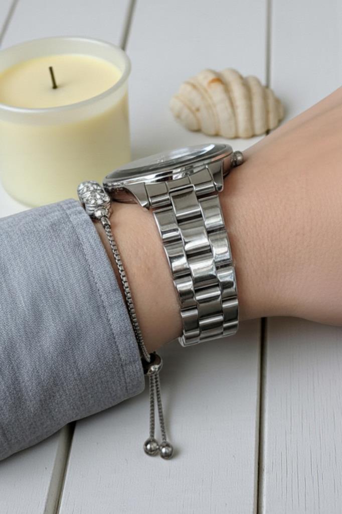 Metalik Kadın Kol Saati - Orijinal - Kesme Cam - Çelik Kordon - 2 Yıl Garanti - Bileklik Hediye