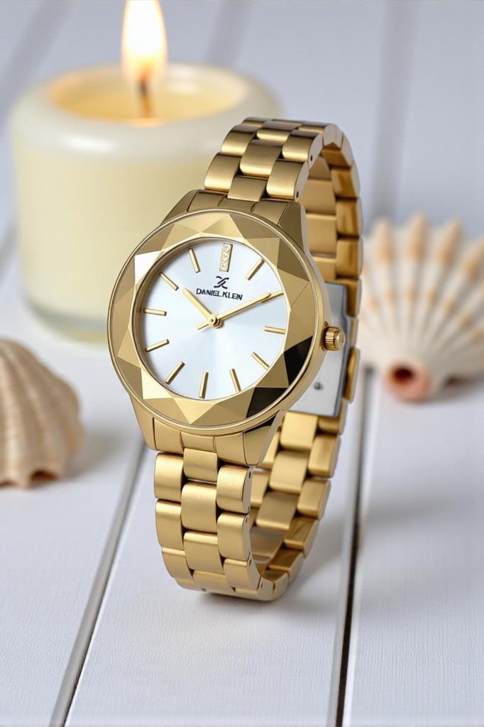 Altın Sarısı Kadın Kol Saati - Orijinal - Kesme Cam - Çelik Kordon - 2 Yıl Garanti - Bileklik Hediye