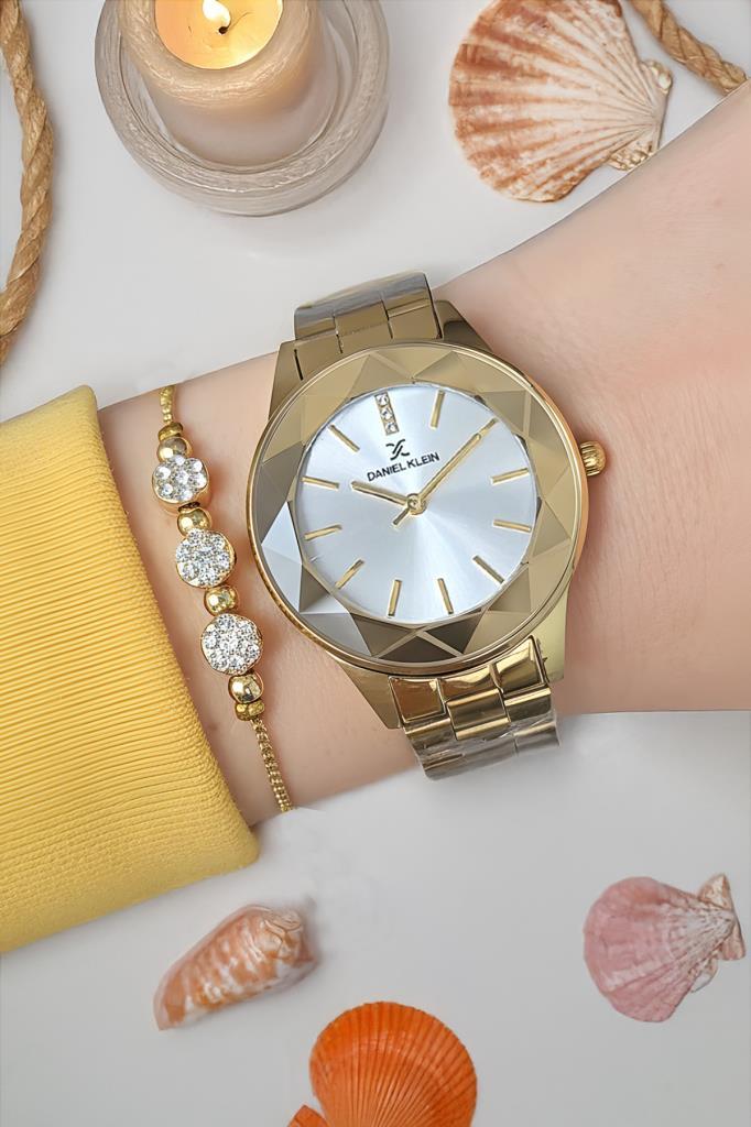 Altın Sarısı Kadın Kol Saati - Orijinal - Kesme Cam - Çelik Kordon - 2 Yıl Garanti - Bileklik Hediye