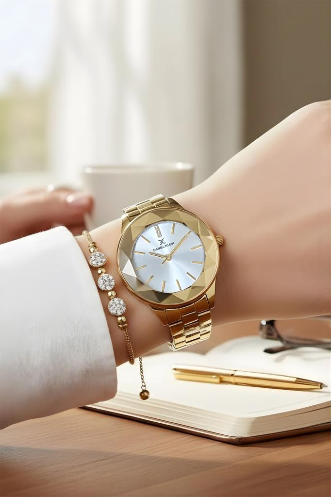 Altın Sarısı Kadın Kol Saati - Orijinal - Kesme Cam - Çelik Kordon - 2 Yıl Garanti - Bileklik Hediye