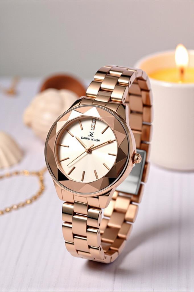 Rose Gold Kadın Kol Saati - Orijinal - Kesme Cam - Çelik Kordon - 2 Yıl Garanti - Bileklik Hediye