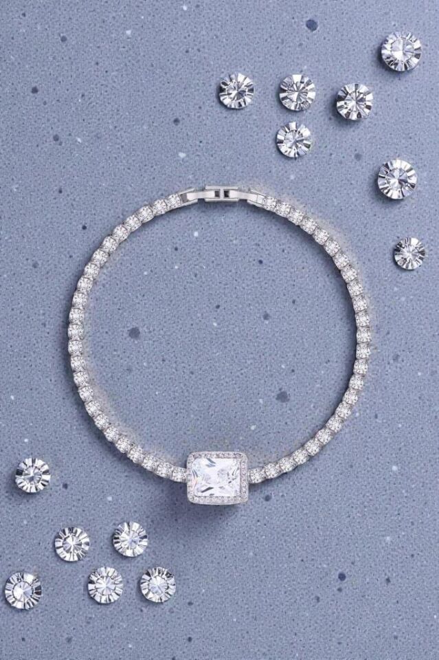 Zirkon Taşlı 2 mm Baget Su Yolu Kadın Bileklik