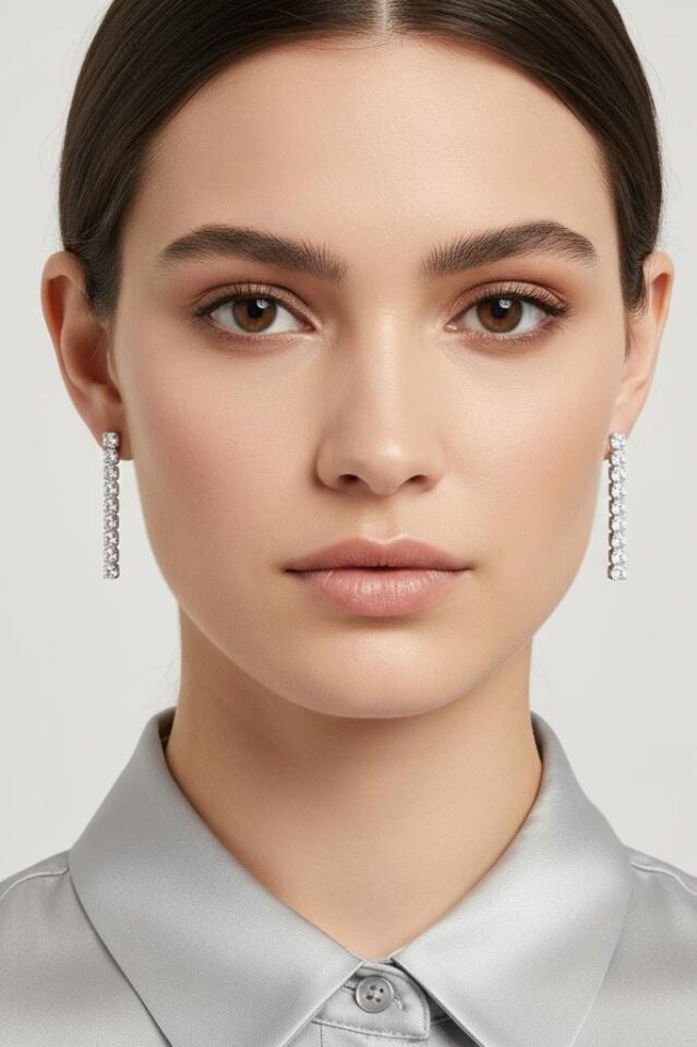 3 mm Zirkon Taşlı Su Yolu Küpe