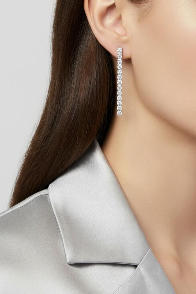 4 mm Zirkon Taşlı Su Yolu Küpe