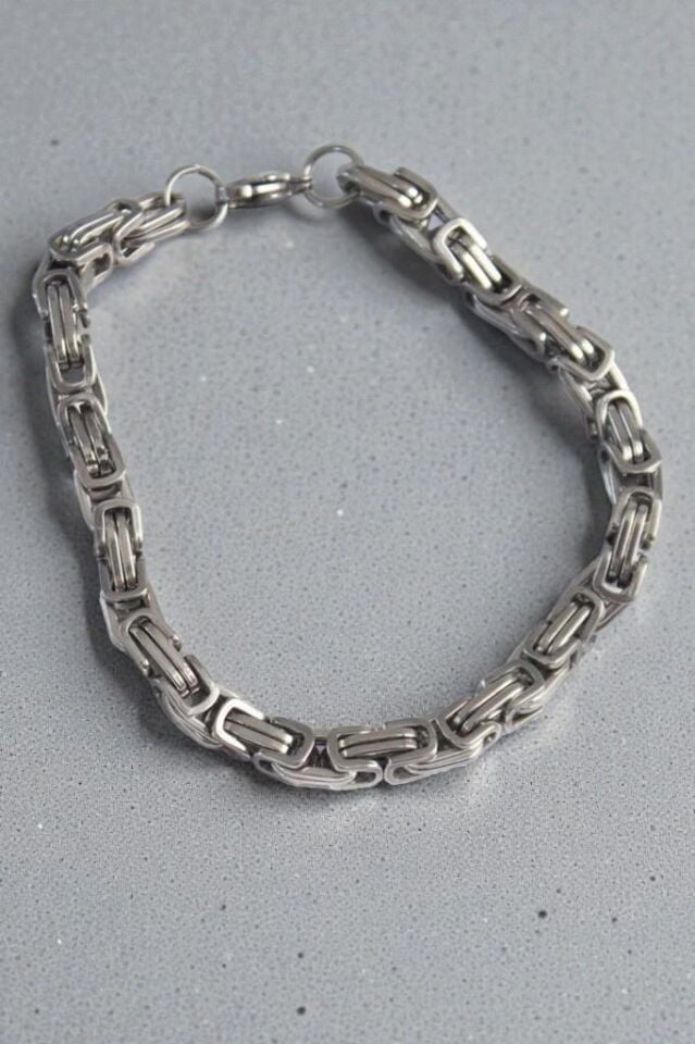 Zincir Model Metalik Erkek Çelik Bileklik