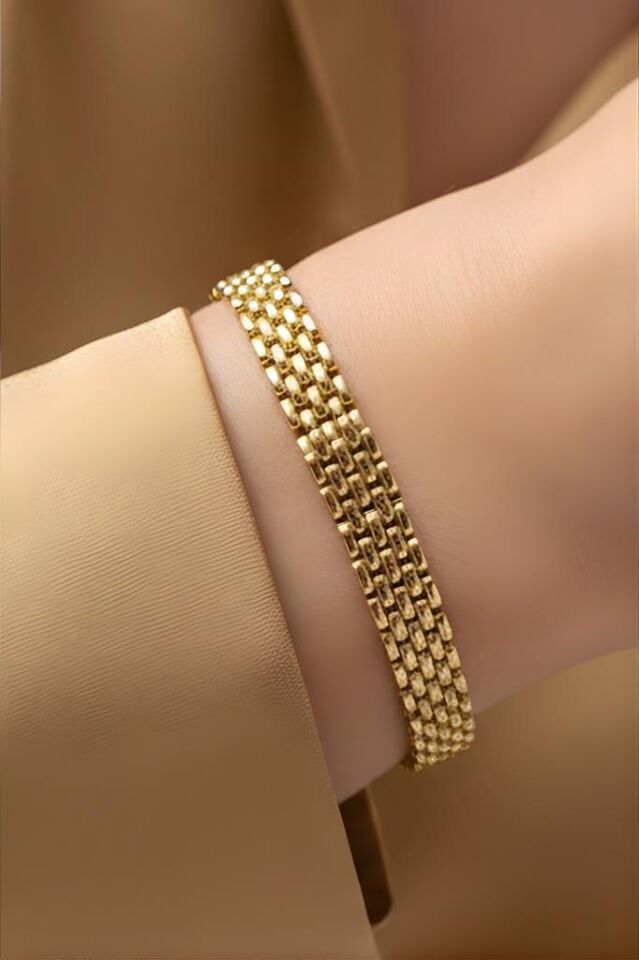 Altın Renkli Jübile Bilezik Kadın Bileklik 17,5 cm + 2 cm Uzatma