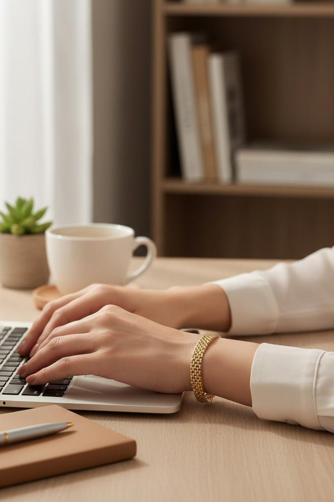 Altın Renkli Jübile Bilezik Kadın Bileklik 17,5 cm + 2 cm Uzatma