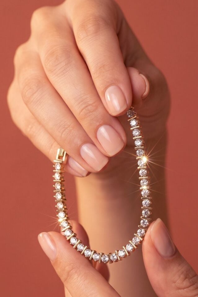Valmont Accessories 14K VIP Kaplama Altın Renkli Kristal Taşlı Kadın Bileklik